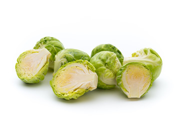 Brusseles sprouts isolated on the white background.