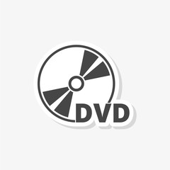 Black dvd sticker, simple vector icon