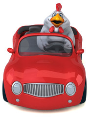 Fun chicken - 3D Illustration