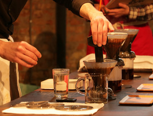 barista preparing coffee
