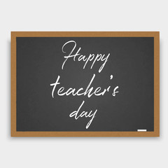 Obraz premium Happy teacher's day greeting card with hand written text. Vector.