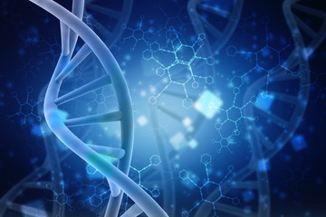 3d render of dna structure, abstract background