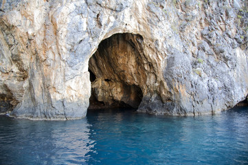 One of the various grottoes along Cilento coastline, Italy