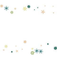 Cute Floral Pattern with Simple Small Flowers for Greeting Card or Poster. Naive Daisy Flowers in Primitive Style. Vector Background for Spring or Summer Design.