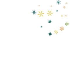 Fototapeta premium Cute Floral Pattern with Simple Small Flowers for Greeting Card or Poster. Naive Daisy Flowers in Primitive Style. Vector Background for Spring or Summer Design.