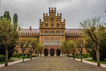 Old university campus classic facade