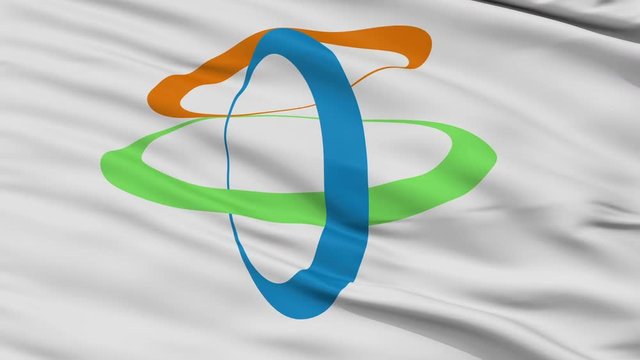 Chikuma close up flag, Nagano prefecture, realistic animation seamless loop - 10 seconds long