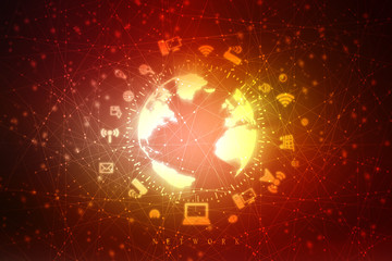 2d illustration technology background
