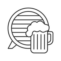 Craft beer pub linear icon