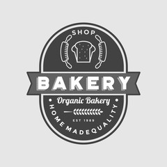 Bakery badge vector logo icon illustration
