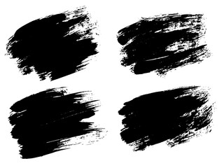 Vector black paint, ink brush stroke, brush, line or texture. Di