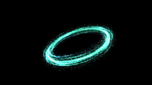 Colorful Shining Light Particles in a Ring Shape - Seamless Loop Turquoise