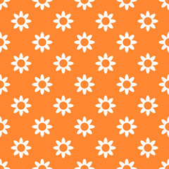 Vector seamless orange floral pattern