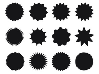 Fototapeta premium Set of starburst, sunburst badges. Special offer sale tag, discount offer price label, symbol for advertising campaign in retail, sale promo marketing, discount sticker, ads offer on shopping day.