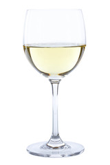 White wine in a glass alcohol isolated on white