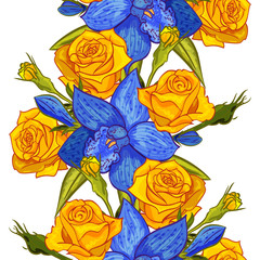 Fototapeta na wymiar vector seamless flower pattern for cards, textiles, backgrounds