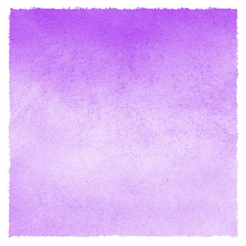Lilac, lavender, violet watercolor stains square background with rough uneven edges. Light pastel colors texture. Watercolour template for card, poster design.
