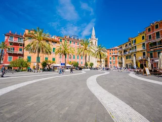 Fototapeten Square of the port of Lerici, Golfo dei Poeti, near the Cinque Terre, Liguria. © arkanto