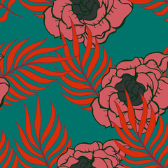 Abstract elegance pattern with floral background.