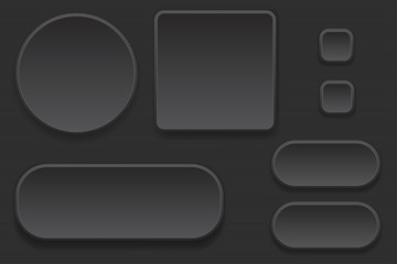 Black blank buttons. Set of interface elements