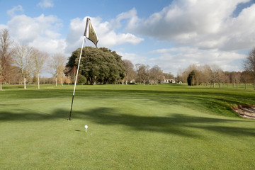 Obraz premium Flag and the golf field