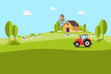 Agriculture and Farming. Agribusiness. Rural landscape. Design elements for info graphic, websites and print media.
