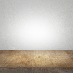 Wooden kitchen top table with light stone background