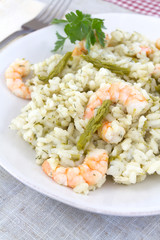risotto aux crevettes et asperges