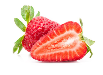Strawberry isolated on white background with clipping paths