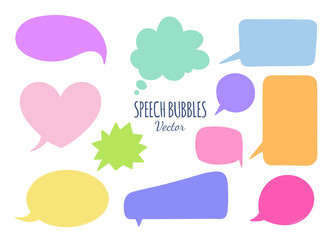 Speech bubbles vector set. Hand drawn elements.