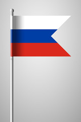 Fototapeta premium Flag of Russia. National Flag on Flagpole. Isolated Illustration on Gray