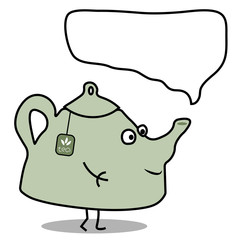 Cartoon flat vector teapot