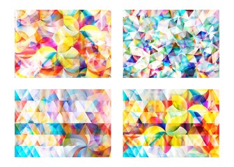 Modern abstract geometric polygonal and circle vector background set