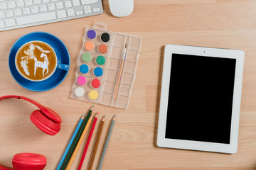 Office stuff with computer,mouse