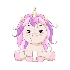 Vector cartoon unicorn.