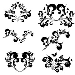art deco swirls, set