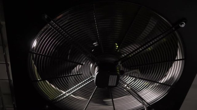 Footage of a ventilation system cell in darkness
