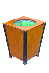 Wood Recycling Bin isolated on White