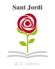 Sant Jordi. Traditional festival of Catalonia. Spain