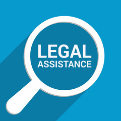 Law Concept: Magnifying Optical Glass With Words Legal Assistance