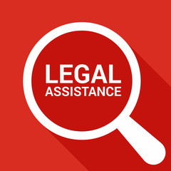 Law Concept: Magnifying Optical Glass With Words Legal Assistance