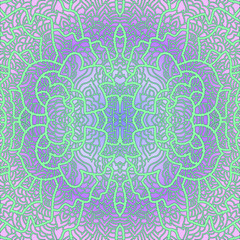 Abstract square pattern with asian motifs in oriental style. Vector illustration hand drawn. Line art design of fashion ,textile, invitation card. Tile.