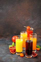 Various vegetable and fruit juice