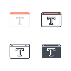 Web Text Business Icons Flat Colored Line Silhouette
