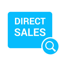 Marketing Concept: Magnifying Optical Glass With Words Direct Sales