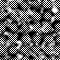 Halftone and polka dot vector background. Black and white spotted abstract grunge overlay texture. - 201342668