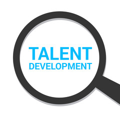 Education Concept: Magnifying Optical Glass With Words Talent Development