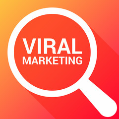 Marketing Concept: Magnifying Optical Glass With Words Viral Marketing