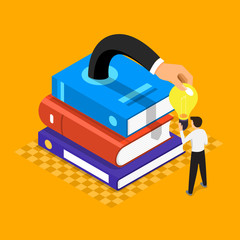 Flat design illustrations concept book is knowledge and big idea for people. Vector illustrate.