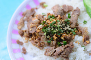 Fried Rice with Pork, Garlic